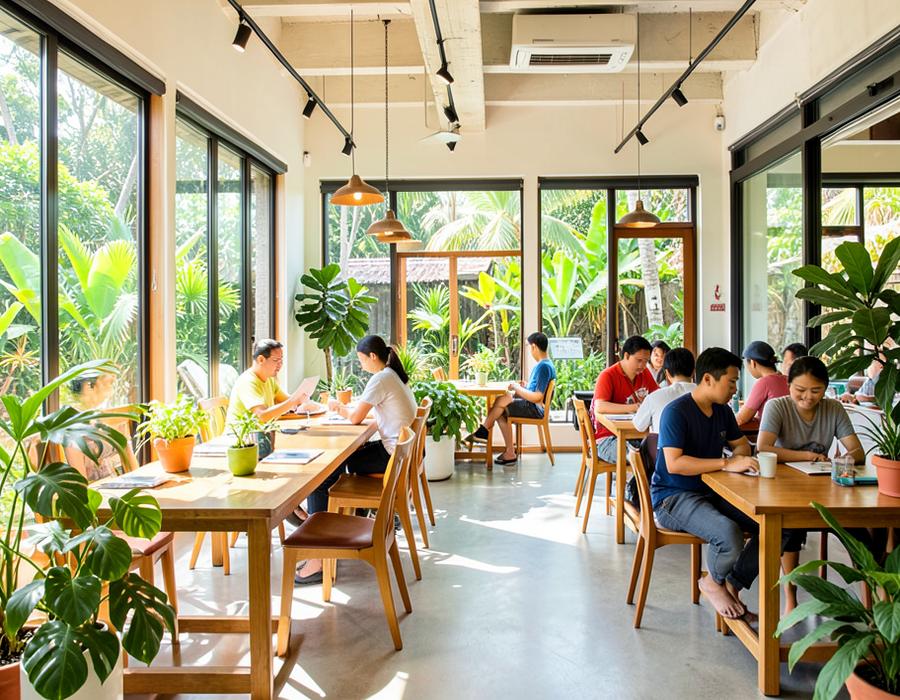 Terrace House Canggu coworking space in Bali, Indonesia