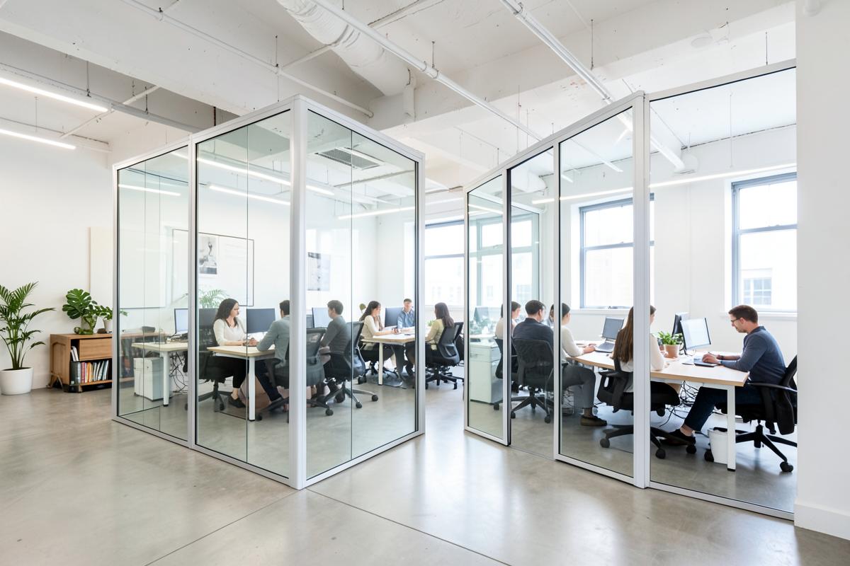 People working from a coworking space